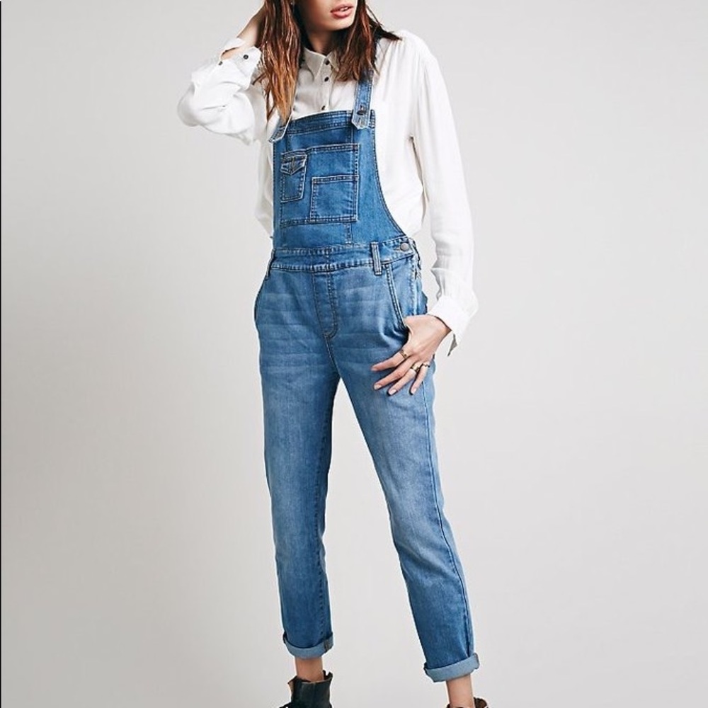 Free People Denim Overalls